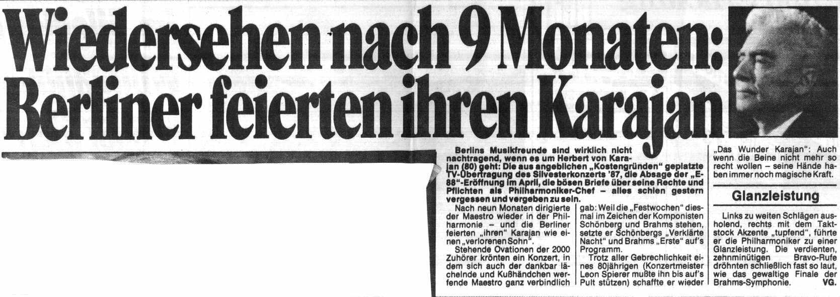 Wiedersehen nach 9 Monaten: Berliner feiern ihren Karajan – 1