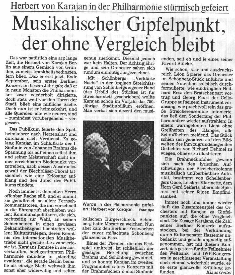 Musikalischer Gipfelpunkt, der ohne Vergleich bleibt – 1