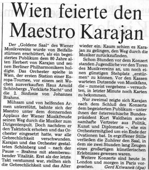 Wien feierte den Maestro Karajan – 1